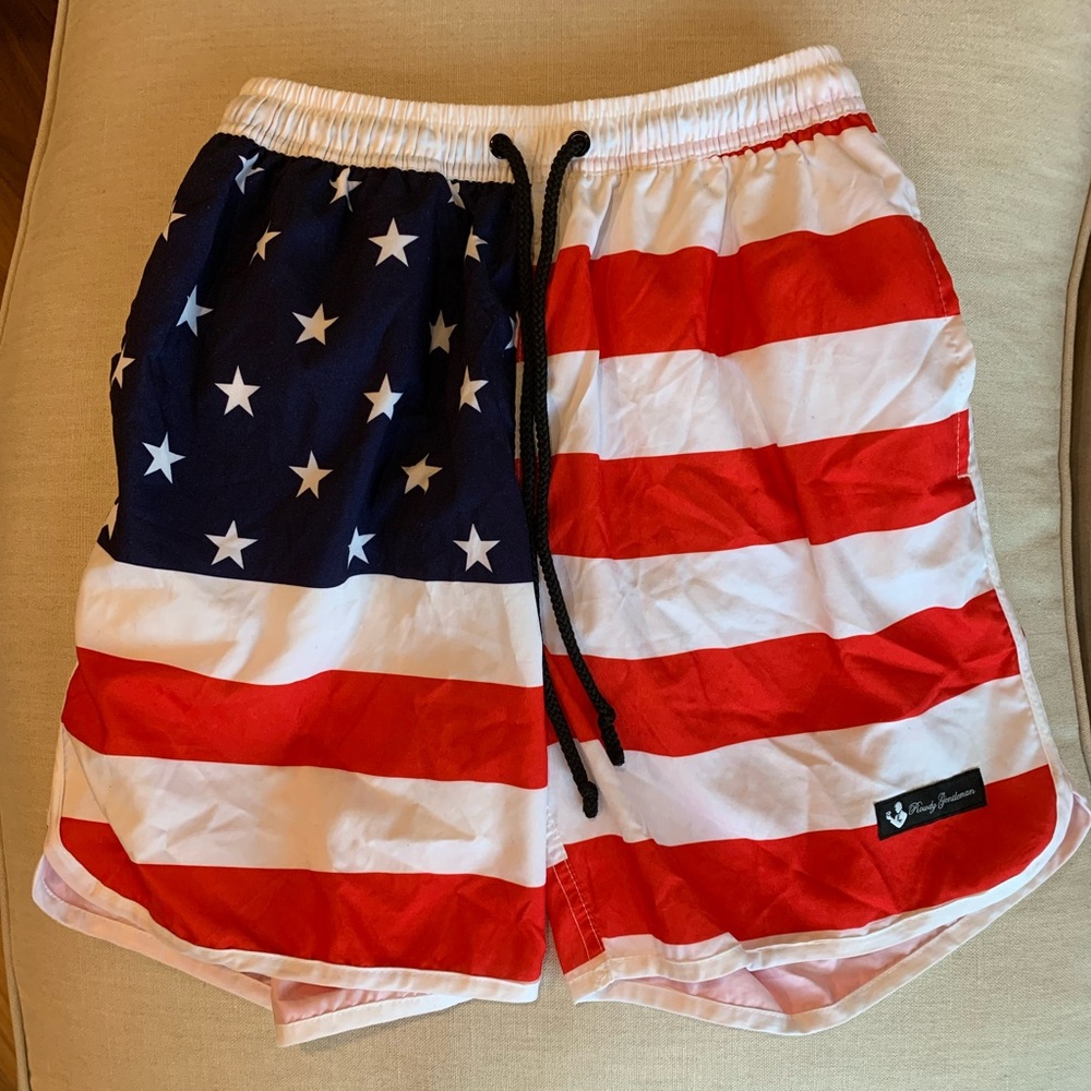Rowdy Gentleman Patriotic American Flag Swim Trunk
